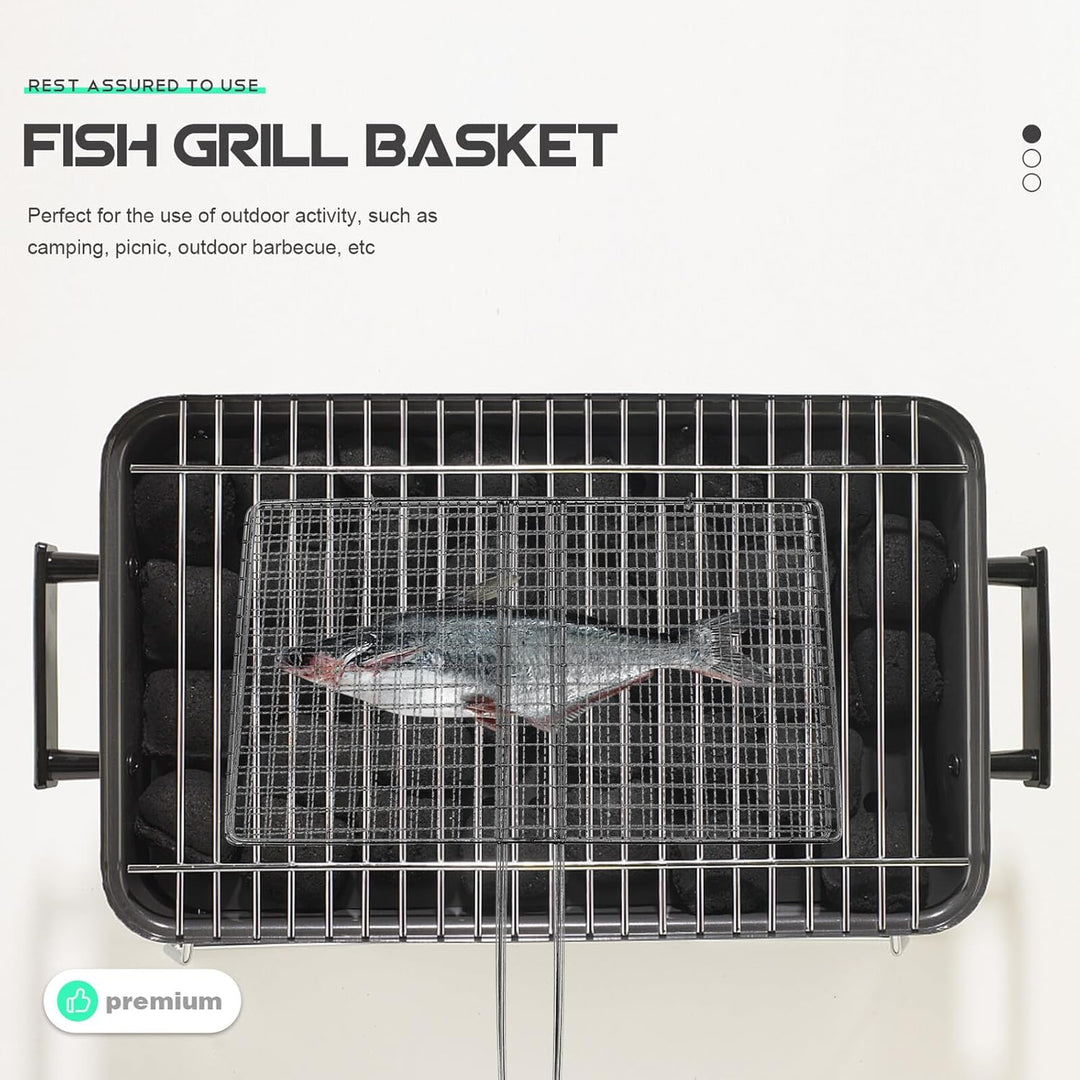 DOITOOL Edelstahl Grillkorb Clip Style Grill Mesh BBQ Fisch Gemüse Korb Campinggrill Zubehör Rostfre