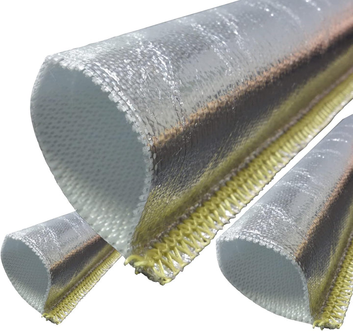 1m Alu-Titan Hitzeschutzschlauch ID-Ø 40mm gekettelt | VIELE LÄNGEN &amp; GRÖSSEN 10-100mm | UV-stabil |