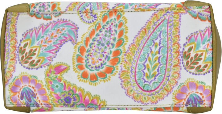 Anuschka Kosmetiktasche - Wanderlust Kollektion - Nylonstoff mit Leder Trim und Kunstdruck Boho Pais