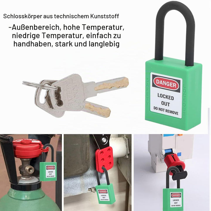 Lockout Tagout Schlösser 10Set Sicherheitsvorhängeschloss 2 Schlüssel Pro Schloss Technische Isolier