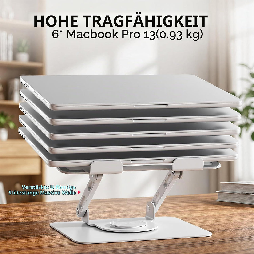 SOUNDANCE Laptopständer mit 360° drehbarer Basis, Ergonomische Computererhöhung für Schreibtisch, Ei