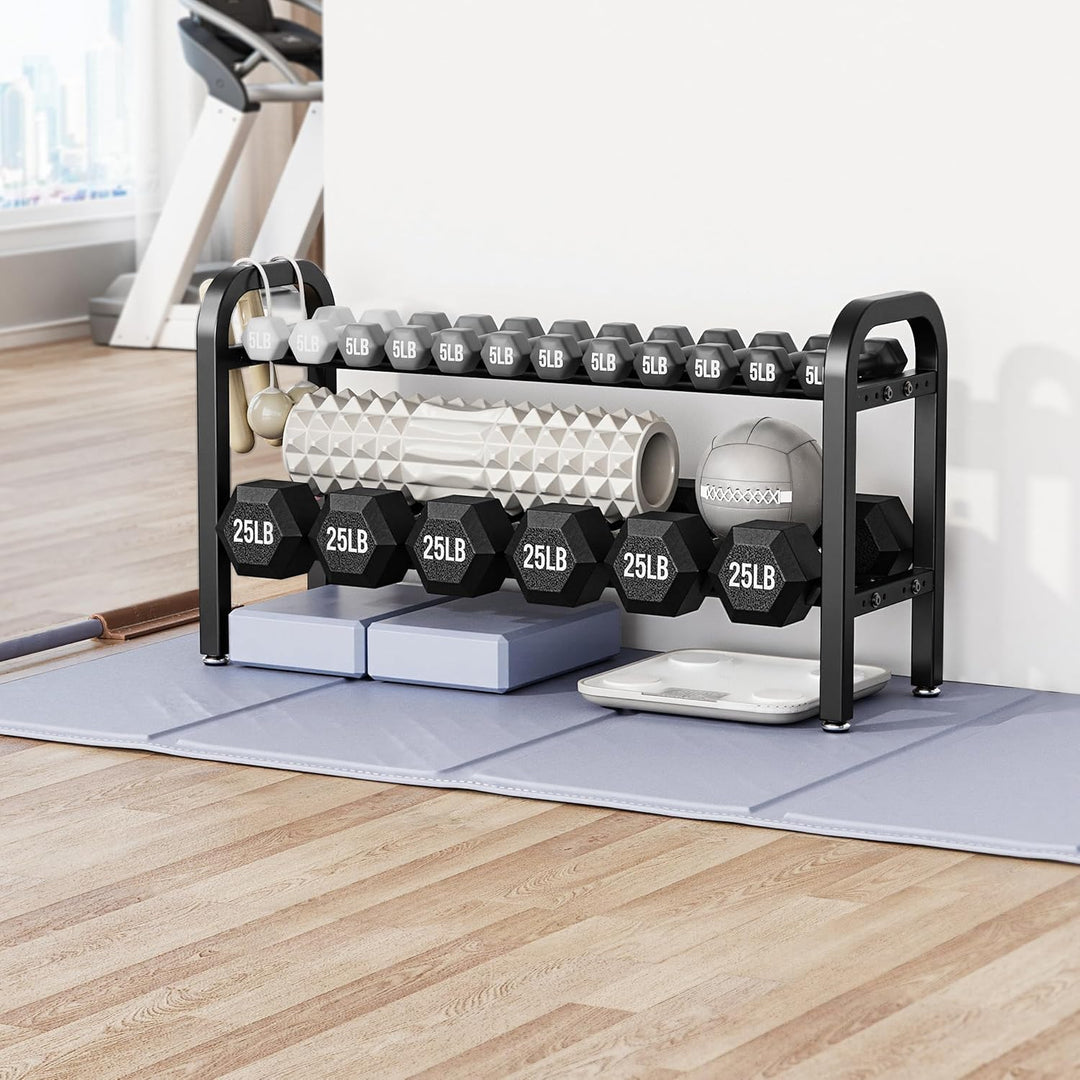 2-stöckiger Hantelständer, Hantelablage für das Heim-Fitnessstudio, 136 kg Kapazität