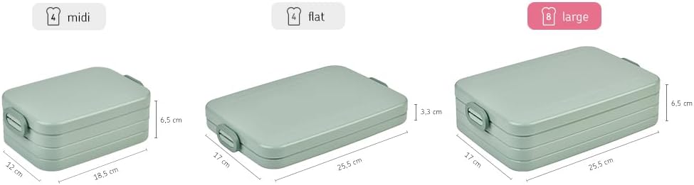 Mepal Brotdose Large – Brotdose To Go - Lunchbox für 4 Sandwiches oder 8 Brotscheiben - Meal Prep Bo