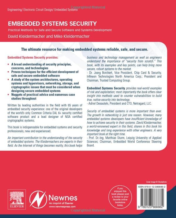 Embedded Systems Security: Practical Methods for Safe and Secure Software and Systems Development, T