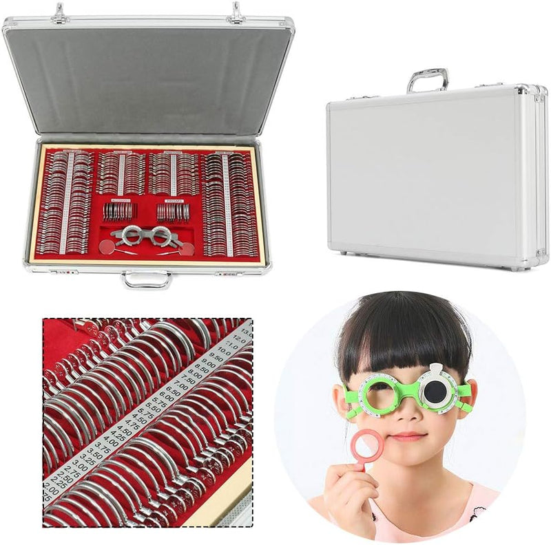 266Pcs Trial Lens Set Metallfelge Fall Testrahmen Optometrie Kit Metall Rand Optisches Testlinsen Ge