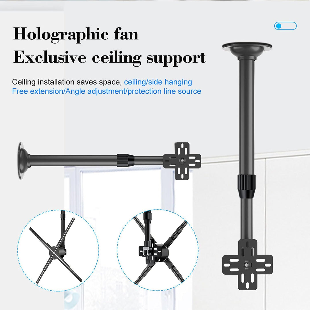 3D-Hologramm-Lüfter, Verstellbarer LED-Projektor 15,5 Bis 24 Zoll für Werbung, Business, Store, Shop
