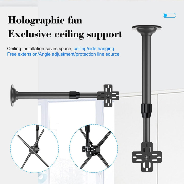 3D-Hologramm-Lüfter, Verstellbarer LED-Projektor 15,5 Bis 24 Zoll für Werbung, Business, Store, Shop