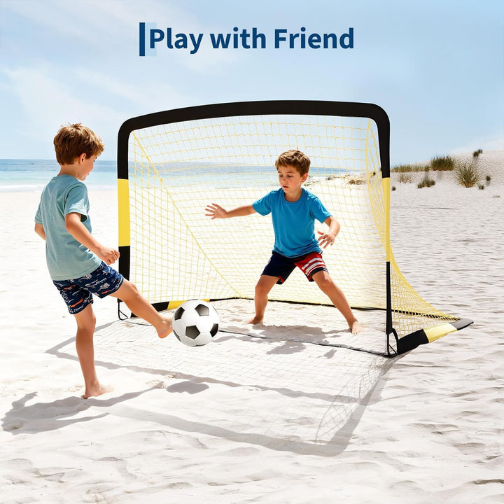 180 * 120 * 120 cm，2er Fussballtor Kinder Set,mit Zubehör, schneller Aufbau, für drinnen, draussen u