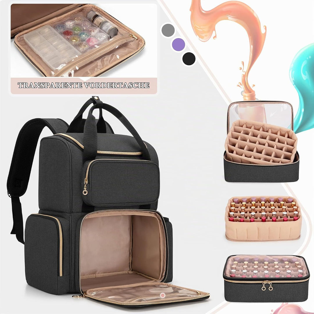 Luxja Nagellack Organizer Tasche für 70 Flaschen Nagellack, Nagellack Aufbewahrung Tasche für Nagelt