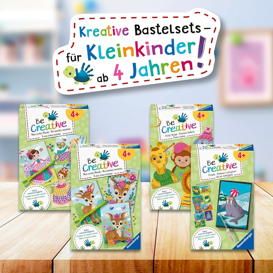 Ravensburger BeCreative Mosaic Princess - Bastelset für Kinder ab 4 Jahren, Mosaikbilder basteln für