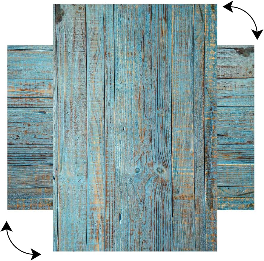 ALLboards Metallische Magnettafel BLAUES BRETT VINTAGE HOLZ 60x40cm MetalBoards Memoboard für jede A