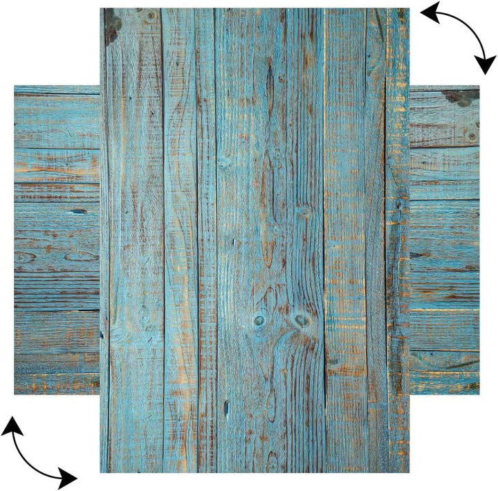 ALLboards Metallische Magnettafel BLAUES BRETT VINTAGE HOLZ 60x40cm MetalBoards Memoboard für jede A