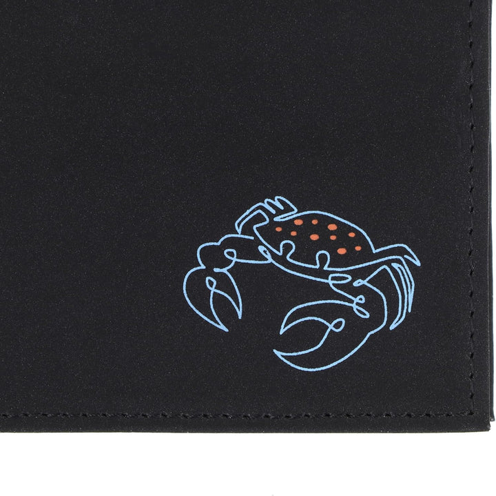 Oxmox Geldbörse New Cryptan RFID Protect Querscheinbörse Crab Print Cyan Black, Crab Print Cyan Blac