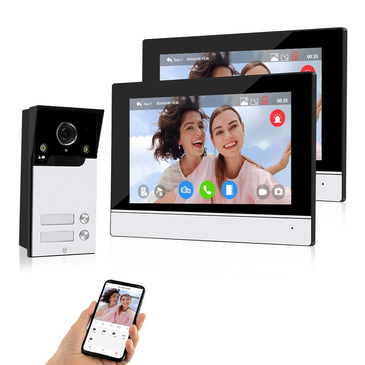 WiFi Video Tür Telefon Gegensprechanlage System 1080P HD Türklingel Kamera IR Nachtsicht mit 7 Zoll