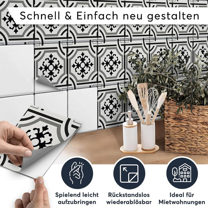 CREATISTO Mosaik Klebefliesen Stickerfliesen Fliesenfolie - Stylische Sticker Aufkleber für Fliesen