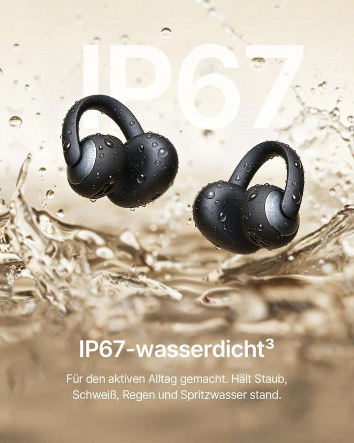 Baseus Open Ear Kopfhörer, Clip-On Earbuds mit CloudComfort 2.0, SuperBass 3.0, Bluetooth 6.0, 4-MIC