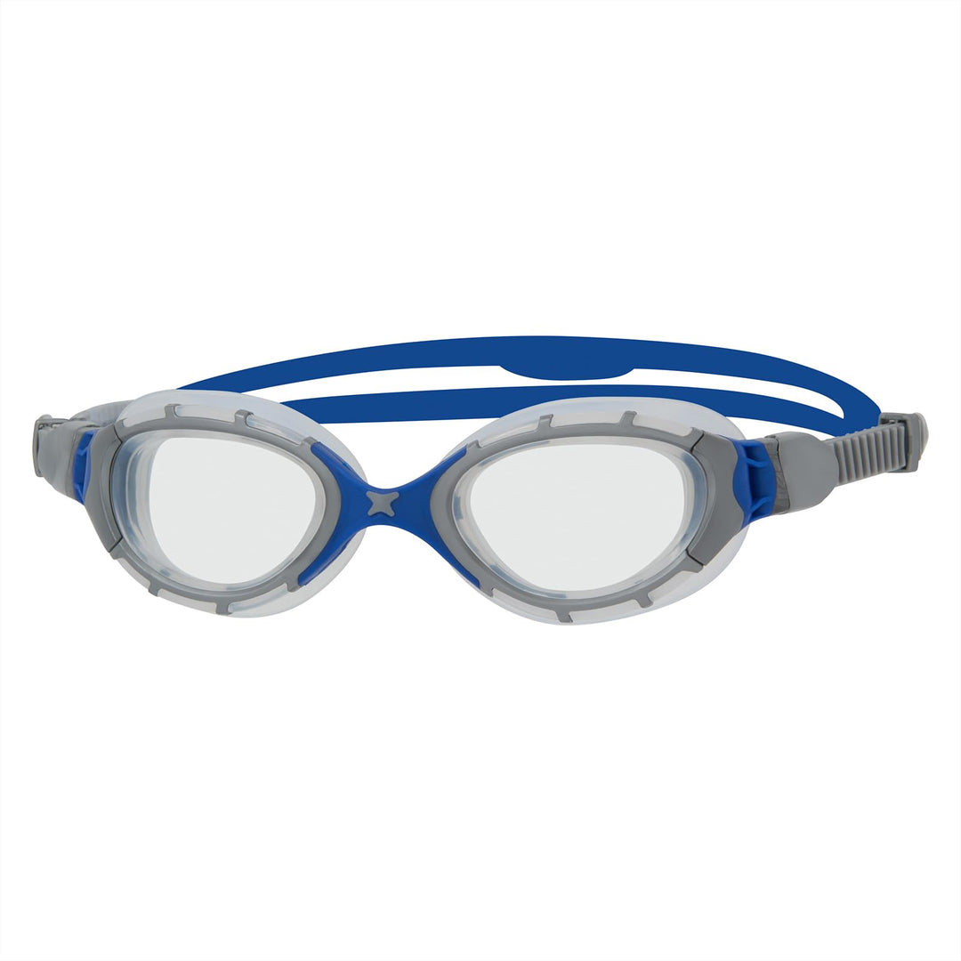 Zoggs Unisex Predator Flex Swimming Goggles (pack of 1) S Grey / Blue / Clear, S Grey / Blue / Clear