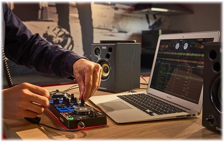 Hercules DJControl Starlight - Tragbarer 2-Deck DJ-USB-Controller mit 8 Pads, Serato DJ Lite Softwar