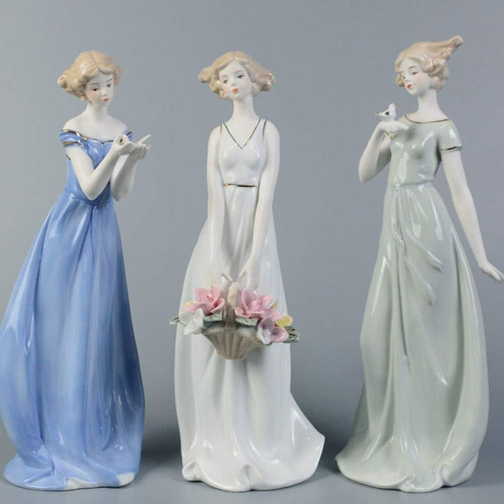 BESPORTBLE Keramik Mädchen Statue Elegante Porzellan Dame Figur Skulptur Tisch Ornament Kuchen Toppe