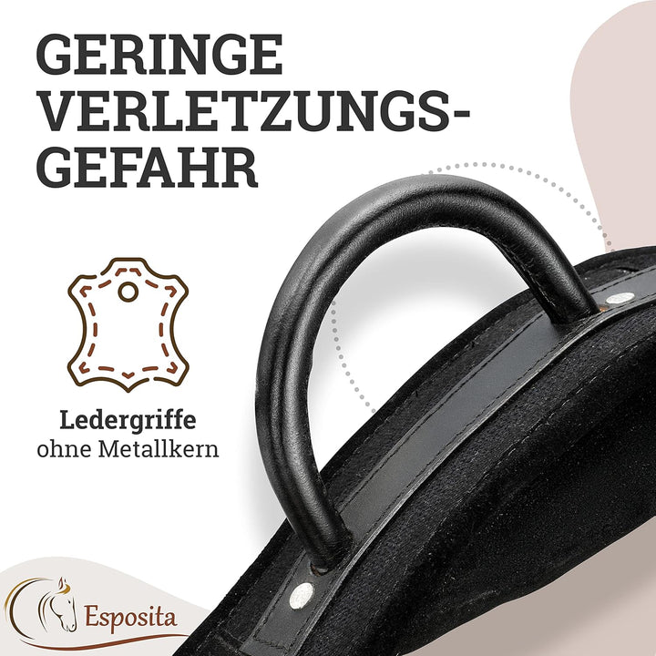 Esposita Reitgurt mit 2 Griffen aus Leder zum Festhalten für Kinder und Reitanfänger - auch geeignet