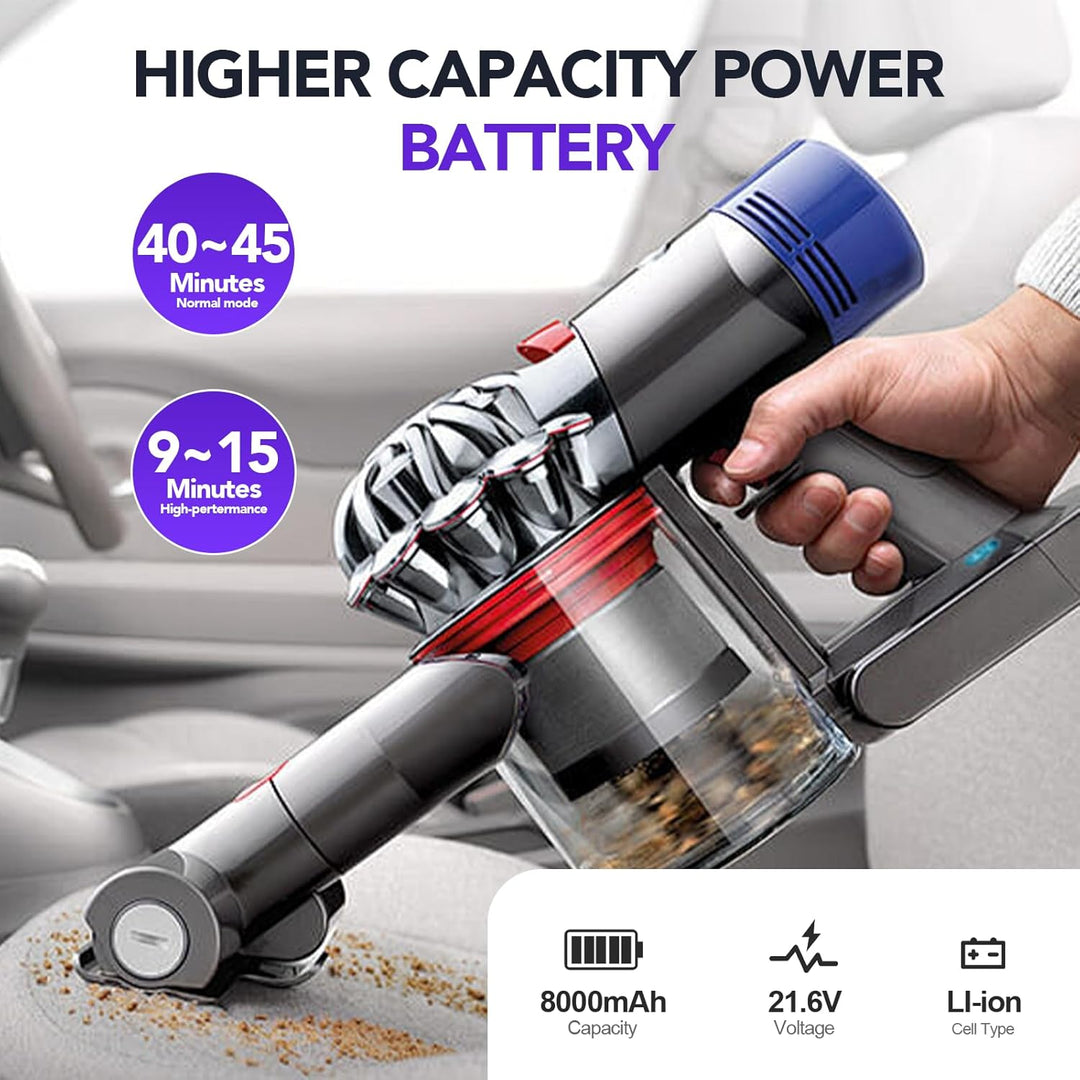 8000mAh Akku für Dyson V8 SV10, Li-ION Ersatzakku Batterie kompatibel mit V8 Animal/Absolute/Motorhe