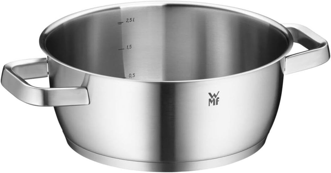 WMF Iconic Topfset Induktion 2-teilig, Kochtopf Set mit Metalldeckel, Cromargan Edelstahl poliert, I
