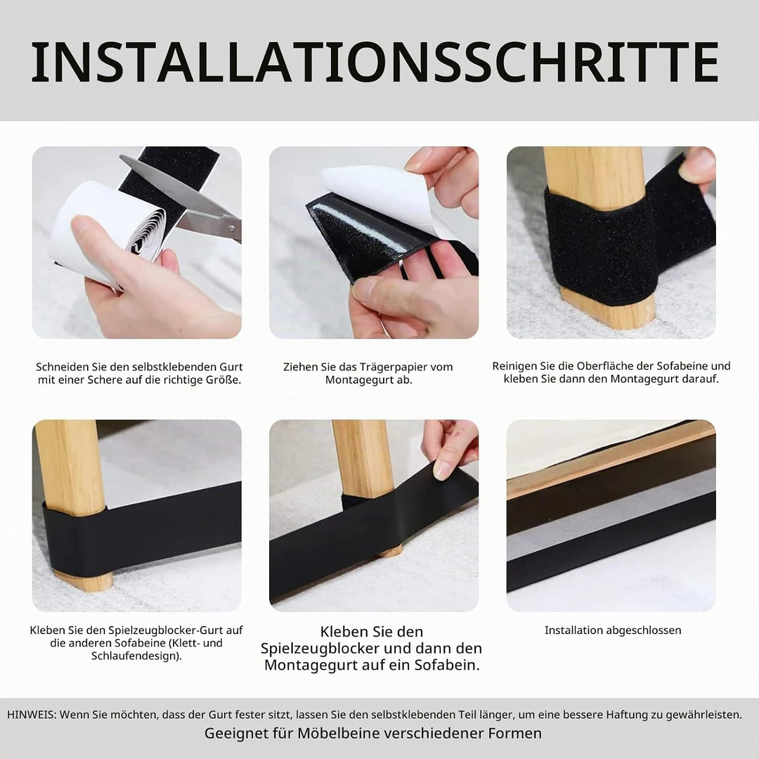 Spielzeugblocker für Möbel, Verstellbare Stossstange, Schwarze Couch-Stopper,Couch Under Blocker, Sp