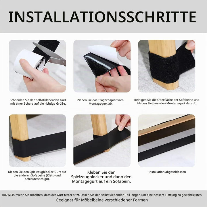 Spielzeugblocker für Möbel, Verstellbare Stossstange, Schwarze Couch-Stopper,Couch Under Blocker, Sp