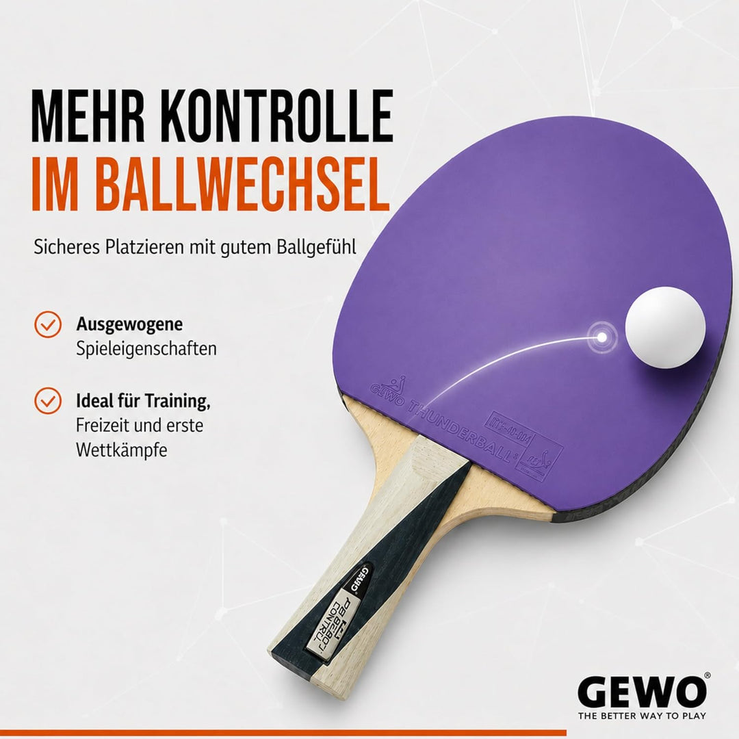 GEWO PS Blast Control Tischtennisschläger - ITTF genehmigter Profi-Tischtennisschläger, Fertigschläg