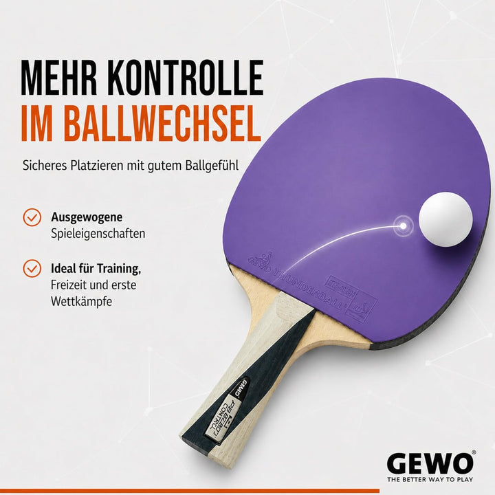 GEWO PS Blast Control Tischtennisschläger - ITTF genehmigter Profi-Tischtennisschläger, Fertigschläg