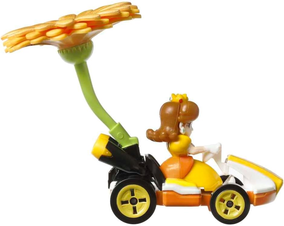 Hot Wheels Mario Kart Princess Dasiy Standard Kart mit Flower Glider Spielzeugfahrzeug für Kinder ab