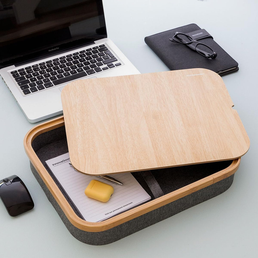 InnovaGoods® Tragbarer Schreibtisch mit grosser Aufbewahrungsschale, bequemes und praktisches Arbeit