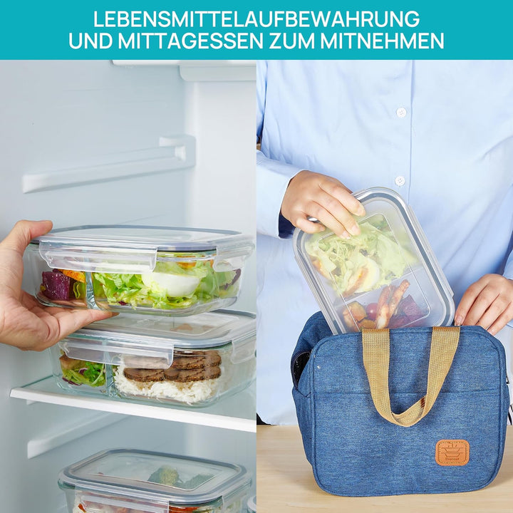 Vtopmart 5er 33oz GlasbehäLter mit Deckel, Meal Prep Boxen Glas, Frischhaltedosen Glas mit Deckel fü