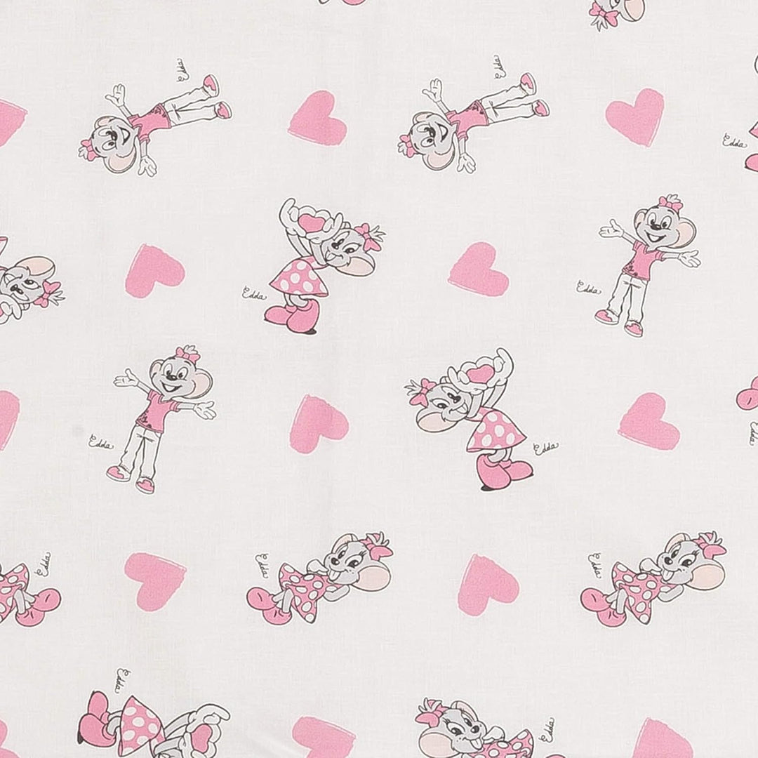 Babybettwäsche-Set EDDA | 100% Baumwolle | schadstoffgeprüft (80x80 cm, Rosa Herzen)