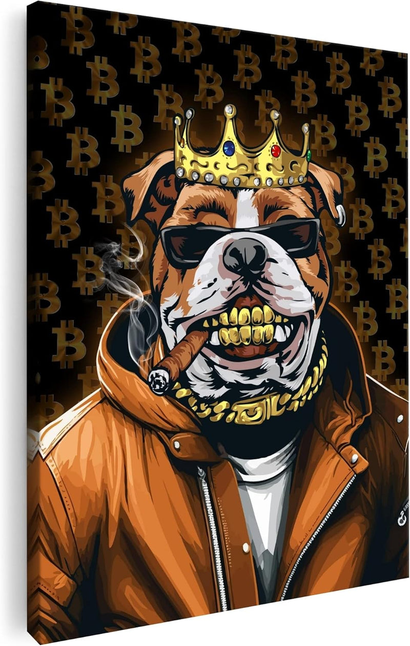 Artmazing | Pitbullbild gross hochkant | Bilder Pitbull modern auf Leinwand | Wohnzimmer | Pitbullbi