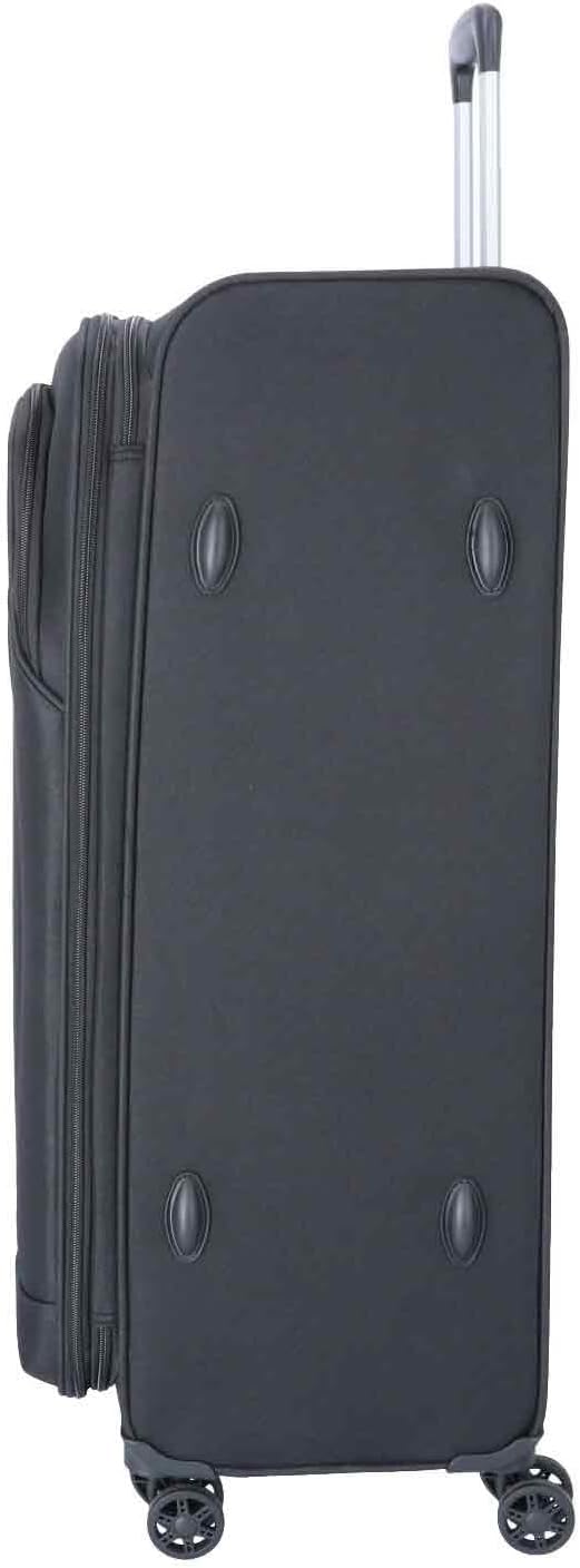 TheTrueC 4 Rollen Koffer Superlight 77cm Kopenhagen, Reissverschlussteiler|Kratzfest, Black