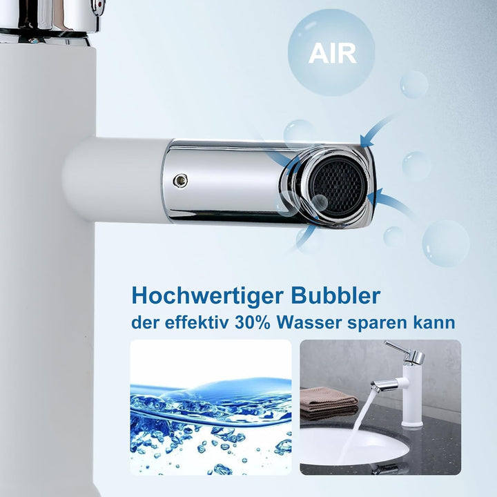 Florenta Wasserhahn Bad Messing Einhebel-Waschtischarmatur mit 50cm Anschluss, Chrom Einhandmischer