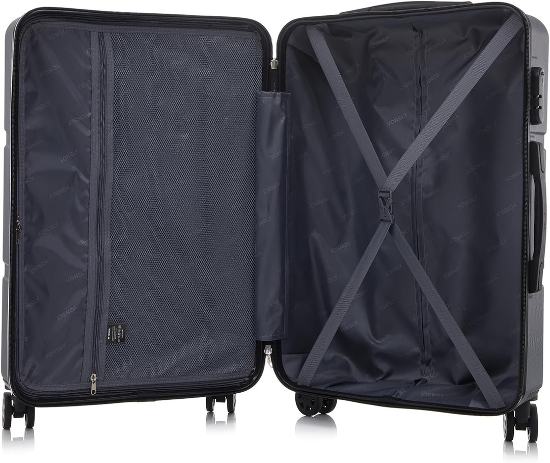 yonsly Trolley Reisekoffer Suitcase, Rollkoffer Handgepäck mit 4 Rollen 360°, Hartschalenreisekoffer