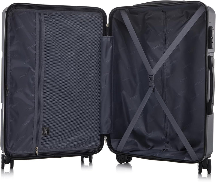 yonsly Trolley Reisekoffer Suitcase, Rollkoffer Handgepäck mit 4 Rollen 360°, Hartschalenreisekoffer