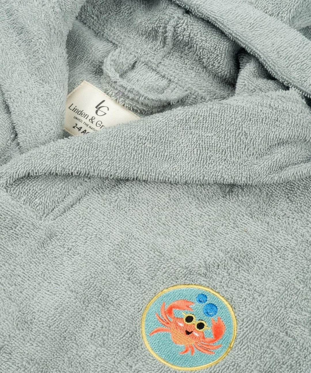 PandaHome Linden &amp; Green Badeponcho Kinder, Frottee-Poncho für Jungen und Mädchen aus 100% Baumwolle