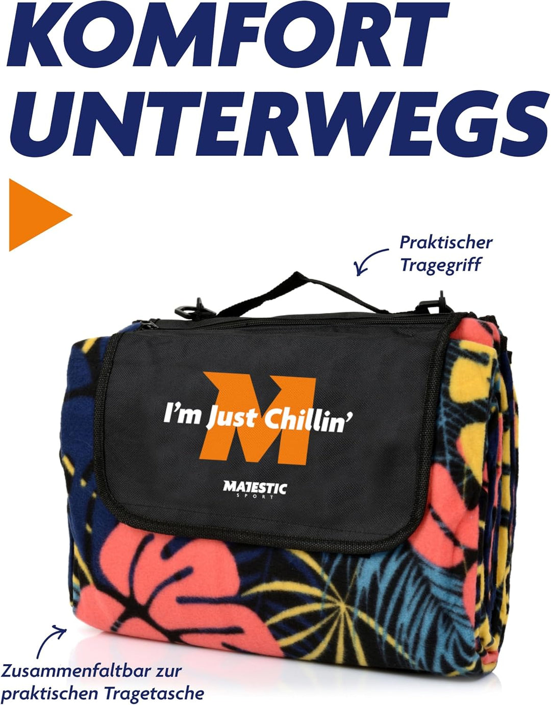 Picknickdecke 200x200 cm Wasserdicht &amp; Sandfrei — Isolierte XXL Stranddecke für 4-6 Personen mit Tra
