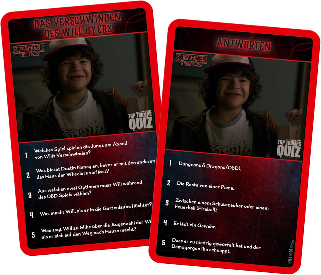 Top Trumps Quiz Stranger Things Edition - Quiz Kartenspiel für Stranger Things Fans! - Fanartikel &