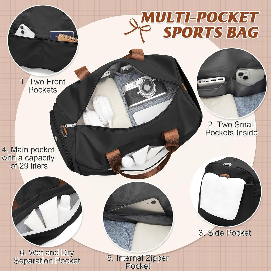 HYC00 Sport Duffel Bag Damen Sporttasche mit Schuhfach Reisetasche Damen Weekender Travel Bag Handge