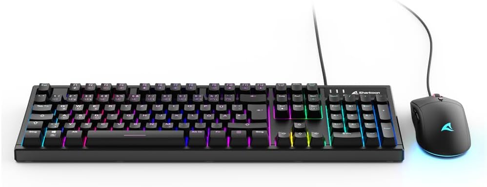 Sharkoon Skiller SGB15 Combo, RGB Gaming Keyboard & Gaming Maus