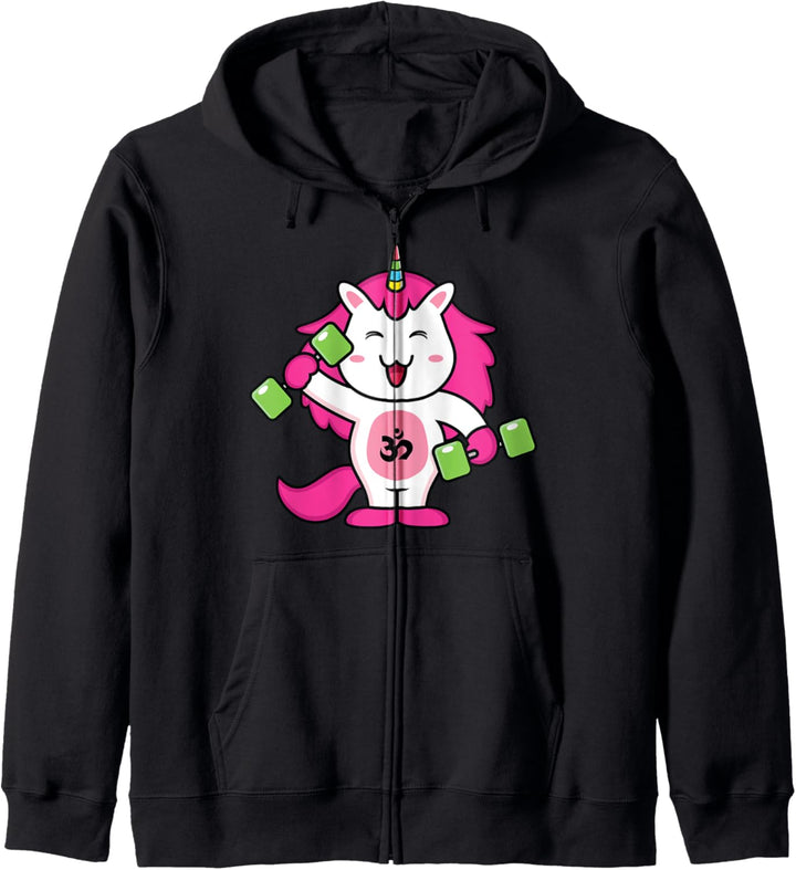 Yoga Gewichte Workout Cute Unicorn - Yoga Lovers Kapuzenjacke