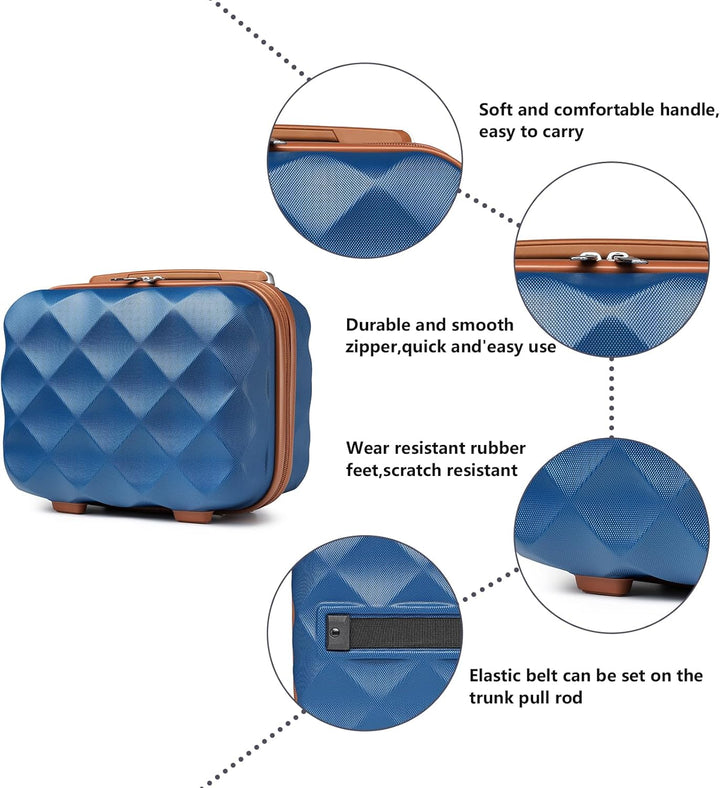 British Traveller Kosmetikkoffer Damen Beautycase Hartschalen Schminkkoffer Handgepäck Tragbar 31 *