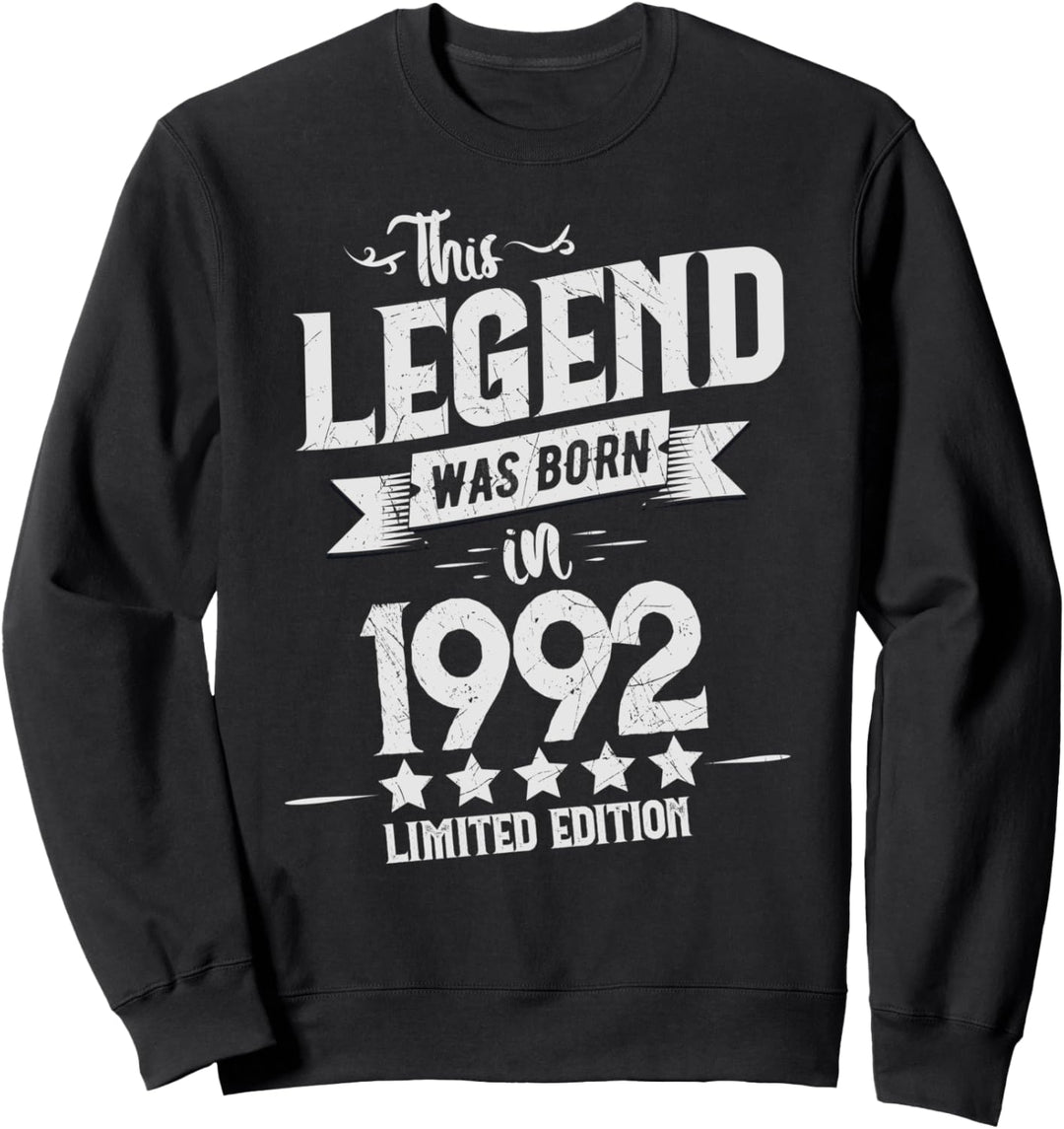 Jahrgang 1992, 30. Geburtstag Geschenk Mann, Legend was born Sweatshirt