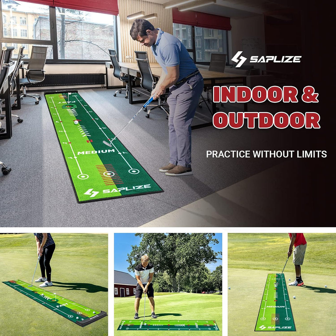 SAPLIZE Golf Putting Matte, Optionen von Bundle A (Trajectory Tracing, mit Mehreren Trainingsmodi) o
