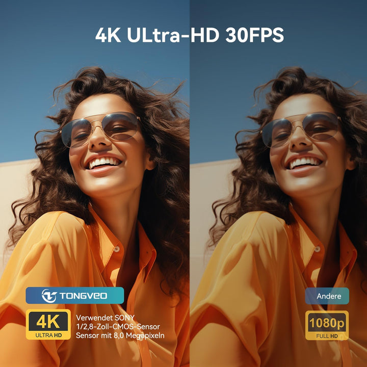 4K PTZ-Kamera mit KI-Autotracking, 3-fachem optischem Zoom, 92° Weitwinkel, USB 3.0 und HDMI. Konfer