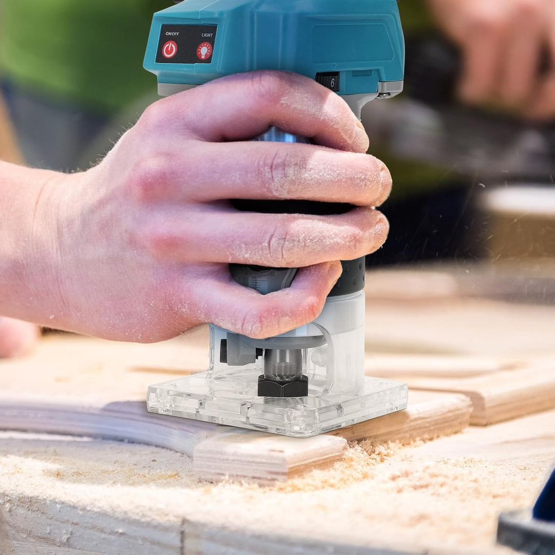 Akku Oberfräse, Einhandfräse Kantenfräse, Bürstenloser Trimmer Für Die Holzbearbeitung, mit 1/4 Zoll